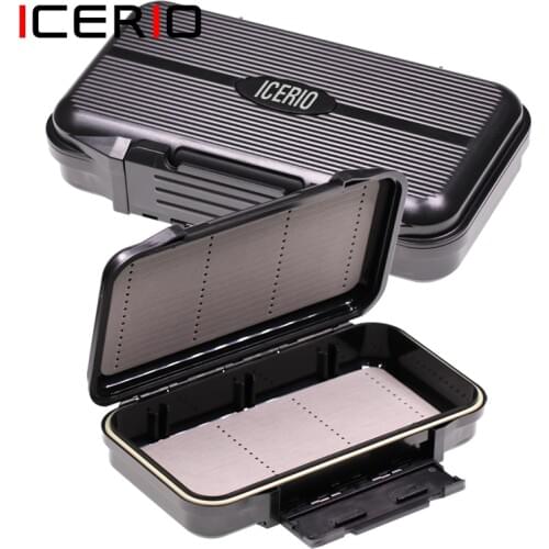 ICERIO Fly Fishing Tackle Box Lure Fish Hook Waterproof Double Sided Plastic Baits Storage Case Strength Flies Fishhook Box