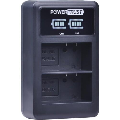 Powertrust EN-EL15 EN EL15 LED USB Dual Battery Charger for Nikon D7200 D500 D600 D610 D600E D800 D800E D810 D7000 D7100 d750