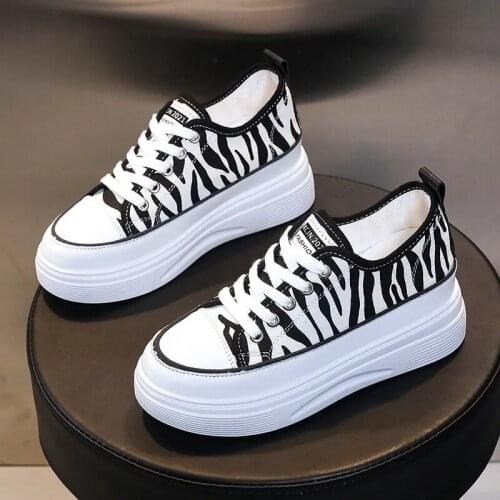 Autumn Spring Women Leopard Chunky Sneakers Korean Students Thick Bottom Casual Platform Sports Shoes Zapatillas Mujer 2021