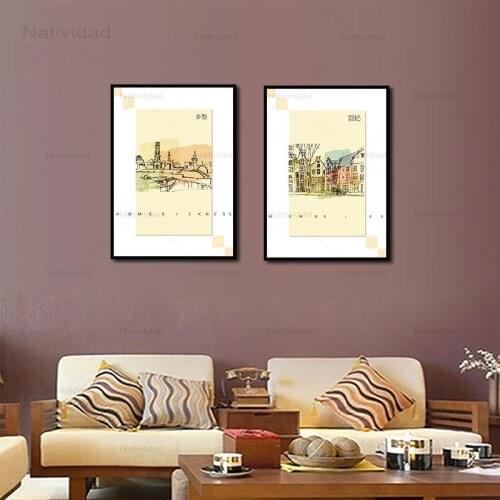 Homesickness Canvas Painting Rural Beautiful Rural Scenery Posters and Prints for Living Room Decoration Wall Art Pictures