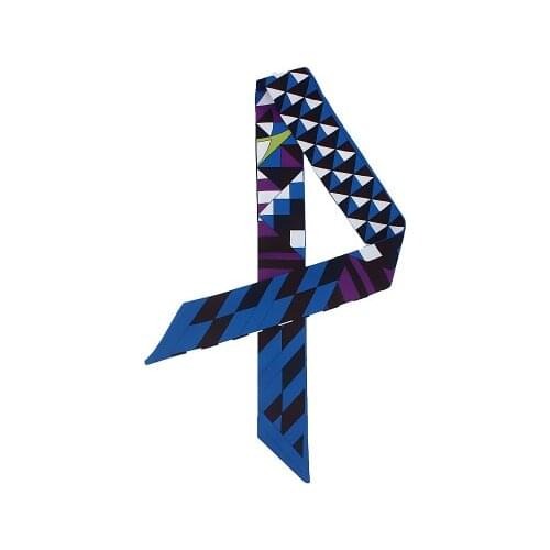 100*5cm New Geometric Plaid Tie Bag Handle Small Ribbon Variety Silk Scarf Hair Band Headscarf Female