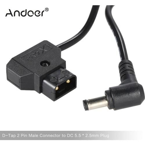 113cm in Length D-Tap 2 Pin Male Connector to DC 5.5 * 2.5mm Plug Power Cord Cable for BMCC BMPC DSLR Rig Power Supply