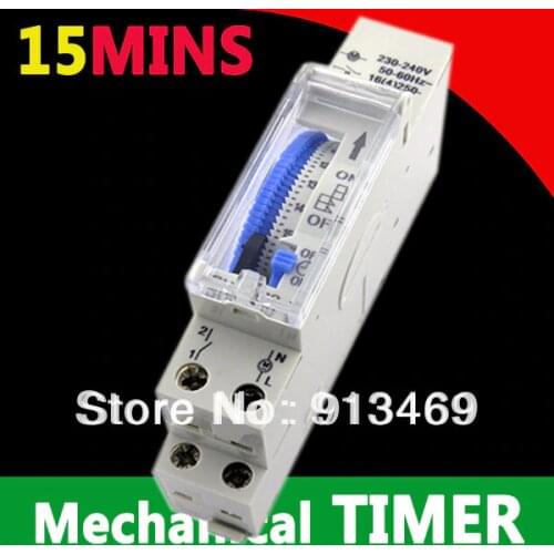 15 Minutes 24 Hours Mechanical Timer Switch 230vac Analogue Time Relay
