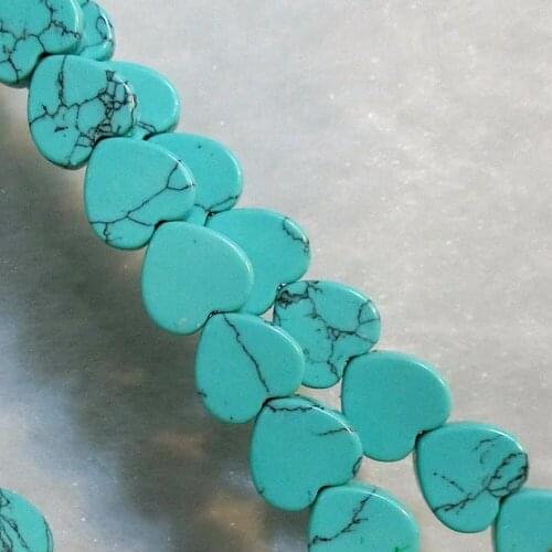 80pcs Hot Sale Love Heart Shaped Green Turquoises Anyolite Natural Quartz Stones Crystal Loose Beads for Jewelry Making Free