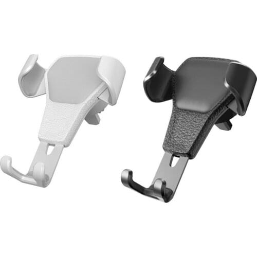 Car Phone Stand Air Vent Mount Clip Universal Car Phone Holder Portable Imitation Leather Material Durable