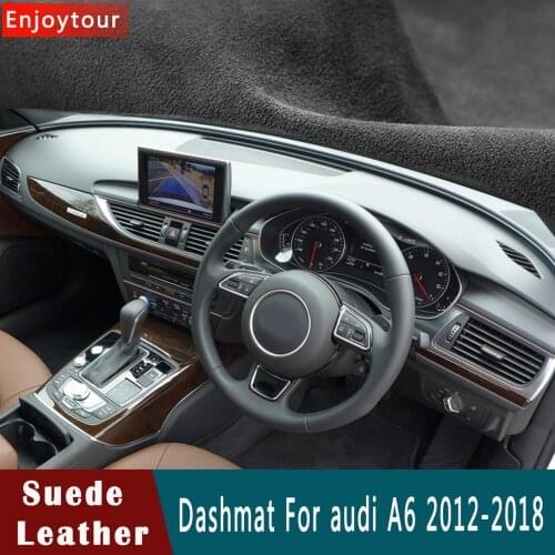 Car-styling Suede Leather Dashmat Dashboard Cover Pad Dash Mat Carpet auto accessories For audi a6 s6 c7 avant allroad 2012-2018