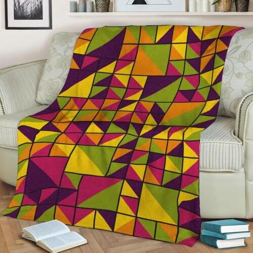 Abstract Geometric Pattern 3D Printed Velvet Plush Throw Fleece Blanket Bedspread Sherpa Blanket Home Decora