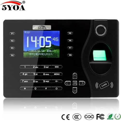 5YOA 5YA081A TCP IP Biometric Fingerprint Time Attendance Clock Recorder Digital Electronic English Reader Machine USB ID Card
