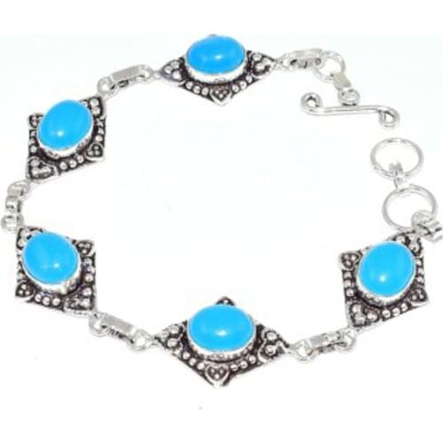 Chalcedony Bracelet Silver Overlay over Copper , 22.5 cm, B3592