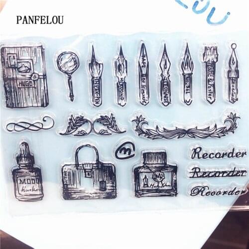 Fountain Pen Ink Clear Stamp DIY Silicone Seals Scrapbooking/Card Making/Photo Album Decoration Supplies Sheets