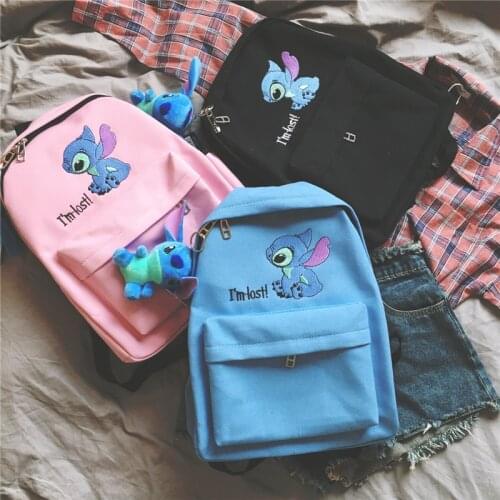 Disney Stitch Fly 3color Anime Figures Cartoon Product Cosplay Accessories Casual Backpack Rucksacks Gifts Unisex