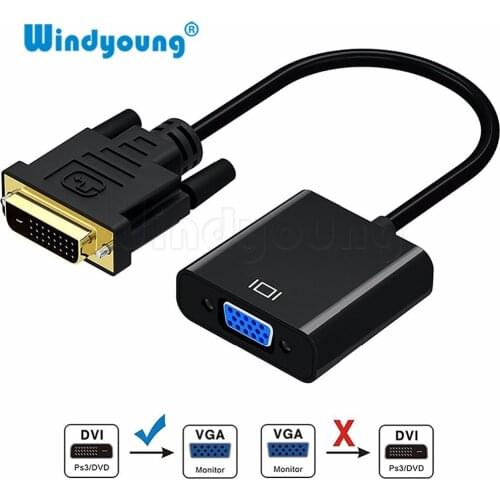 DVI Male to VGA Female Video Converter Adapter DVI 24+1 25 Pin DVI-D to VGA Adapter Cable for TV PS3 PS4 PC Display 1080P