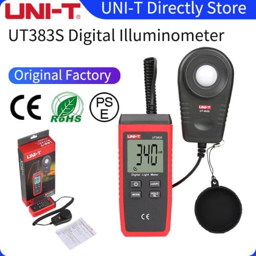 UNI-T UT383S Light Meter 200,000 LUX Digital Luxmeter Luminance Lux Fc Test Max Min Illuminometers Photometer