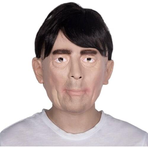 Football Coach Joachim Loew Latex Mask Cosplay Party Character Costume Headgear Tricky Props