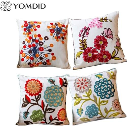 Hot new national style sofa /carcushions Flowers and Fashion Pillows decorate Hand-embroidered almofadas