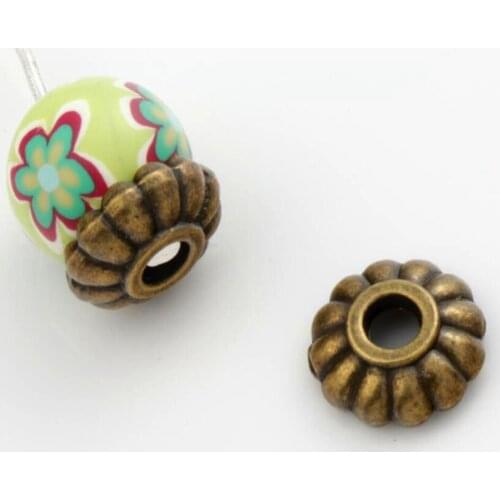 70Pcs 9.5x9.5mm Antique Bronze Alloy Bead cap Jewelry Findings Components L1058 LZsilver