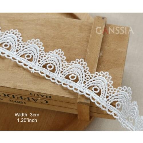 1Yard Polyester silk Lace，Width: 3.5cm，Lolita Lace Fabric，Water-soluble Flower Pattern，Clothing Accessories(SS-2103)