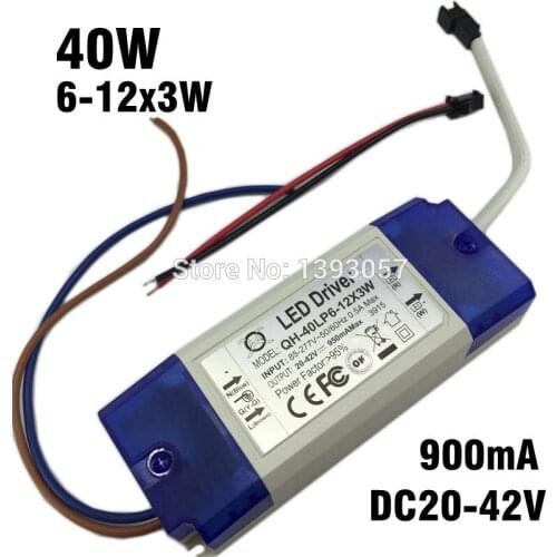 5 Pieces 6-12x3W 900mA LED Driver 20W 30W 40W DC20-42V High Power LED Powr Supply For Floodlight