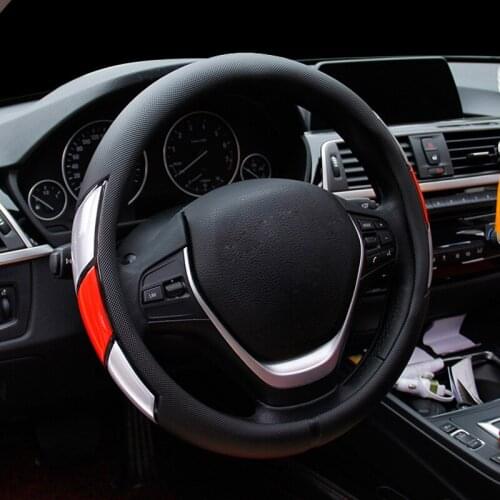 Car Steering Wheel Cover For 37 - 38 CM 14.5"-15" M Size Reflective Sports Diamond Steering Wheel Cover Auto Braid