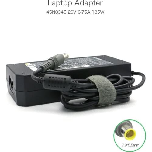 Genuine Laptop AC Adapter 20V 6.75A 135W 7.9*5.5mm Power Supply for Lenovo T420 T420s T430 T430i T430s 45N0345 45N0346