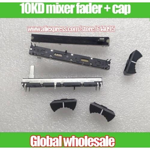 4pcs Mickey MACKIE mixer fader potentiometer 75MM long double- A10K A20K A50K B100K A10KX2 Potentiometer Stereo Slide 2-channel