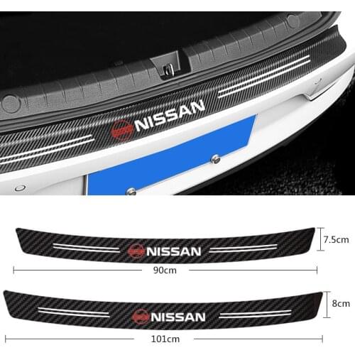 Car Tail trunk Rear Bumper Protector Carbon fiber Sticker For Nissan Note Qashqai Xterra XTrail T31 Tiida Leaf Accessories