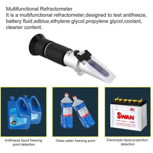 Handheld Refractometer Adblue Ethylene Glycol Antifreeze Battery Fluid Content Coolant Cleaner Meter ATC Measuring Tester Hot