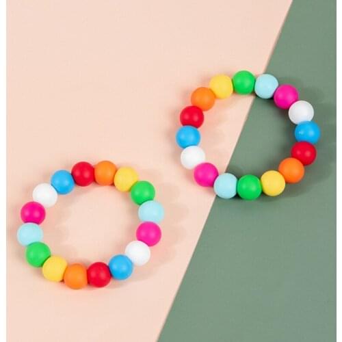 Sensory Teething Bracelet for Infants Toddler Silicone Chew Biting Wristlet Boys Girls Chewable Beads Teether Toy