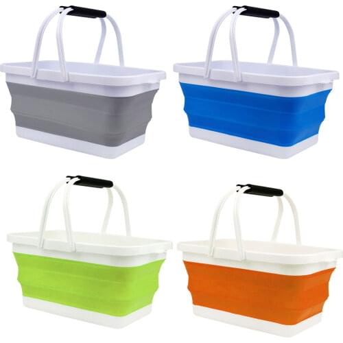 Collapsible Bucket with Handle 12L Foldable Water Container Wash Basin for Camping Outdoor Washing Dishes Kitchen Picnic