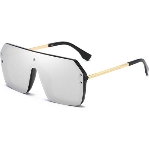 Oversized Fashion Sunglasses Women Men Goggles One Piece Punk Big Frame Driving Fishing Mirror Sun Glasses Designer Shades