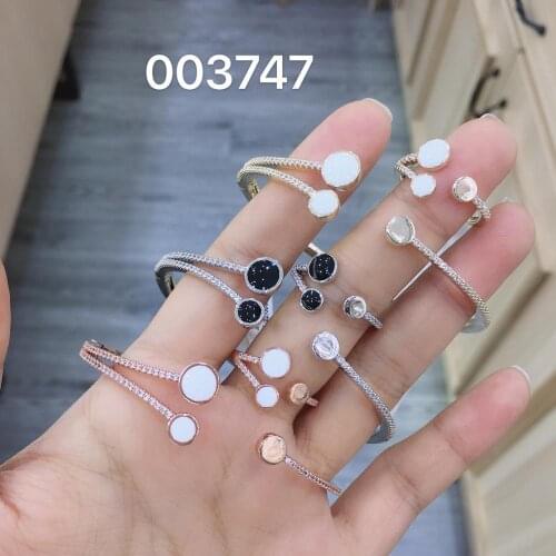 TIRIM Trendy Bangle Ring for Women Micro Paved Square Cubic Zirconia Wedding Engage Bracelet Set Dubai Jewelry