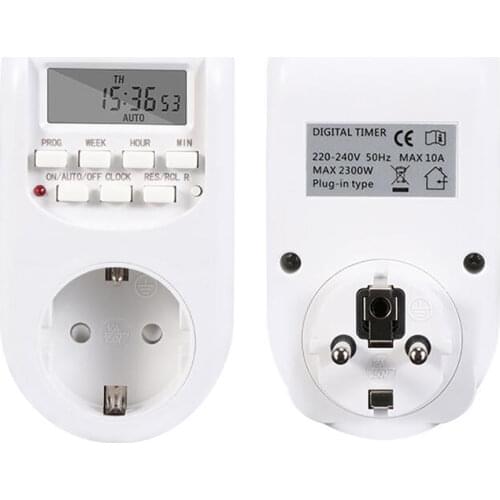 Intelligent Energy Saving Digital Kitchen Timer Switch Adjustable Outlet Week Hour Programmable Socket of Clock/ on/ Off Time