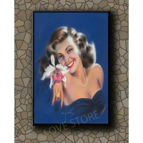 P478 Vintage Beautiful Pin-up Girl Classic Picture 76 Silk Fabric Poster Art Decor Indoor Painting Gift