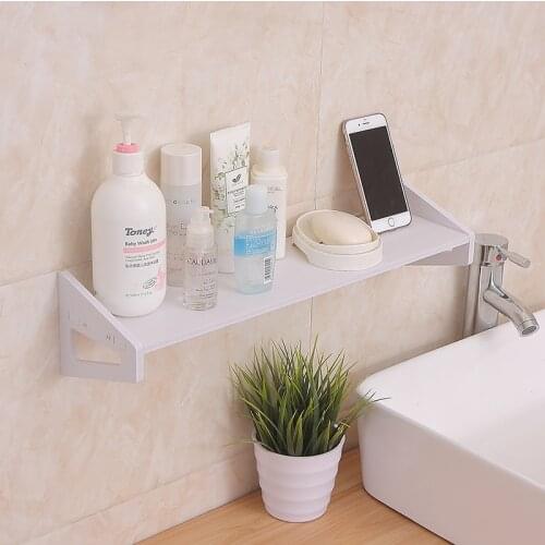 Waterproof Bathroom Storage Shelf Toilet Washbasin Cosmetics Rack Suction Wall Toilet Wash room Wall Hangers Hole Punched