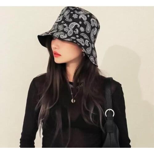 Women Paisley Cashew Print Double Sided Reversible Sun Hat Folding Bucket Cap Bucket Cap Sun Hat Bucket Cap Bucket Cap Sun Hat B