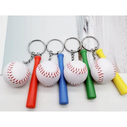 Baseball Keychain - Cute Sport Mini Keychain Car 4 color Pendant Keyring Sports Key Chain Baseball love sports Gifts K2396