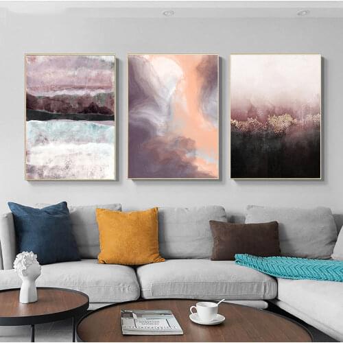 Golden Poster Abstract Landscape Canvas Painting Contemporary Wall Art Print Nordic Picture For Living Room On The Home Decor