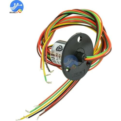12.5mm 300Rpm 6 Wires CIRCUITSx2A Capsule Slip Ring AC 240V for Monitor Robotic