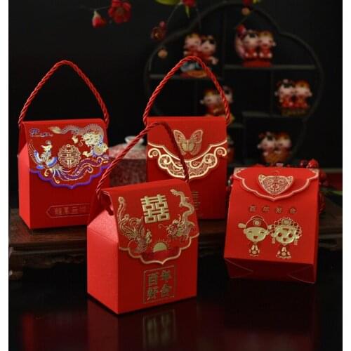 20/50pcs 3D Bronzing Butterflies gift bag Cake biscuit packaging box Chinese style mariage candy box wedding gifts for guests