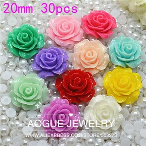 20mm 20PCS MIXED Color resin camellia flower cabochon|Party Decoration Flowers|Resin Flowers Miniatures