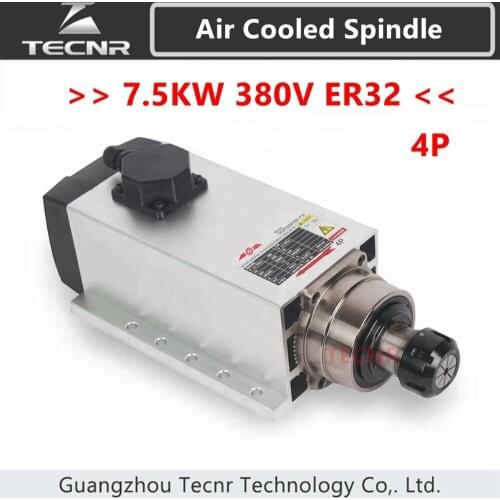 4pcs Ceramic Bearings 7.5kw 380v ER32 air cooled spindle 4P cnc milling machine spindle motor