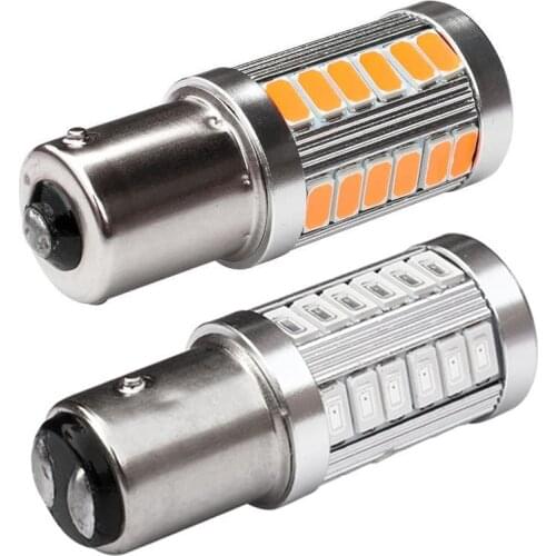 4Pcs Amber 1156PY BAU15S PY21W LED 33SMD Car Tail Turn Brake Reverse Signal Bulb Y & 4Pcs Red 1157 P21/5W Bay15D