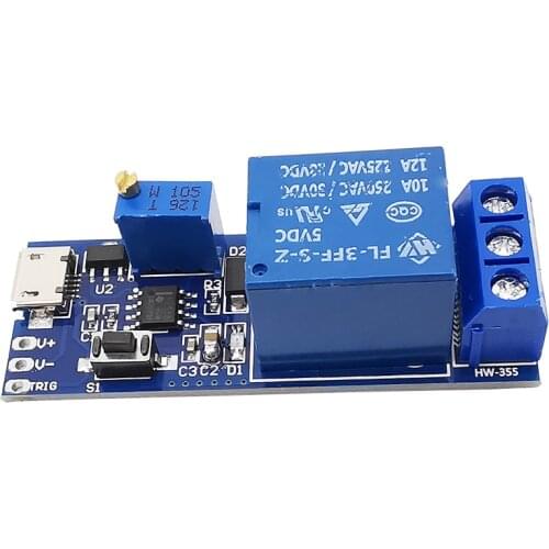 5V-30V Micro USB Power Adjustable Delay Relay Timer Trigger Delay Switch Smart Electronics Control Module