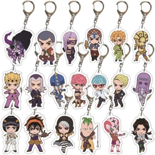 Anime JoJos Bizarre Adventure Character Keychain Cosplay Acrylic Key Chain Pendant Keyring
