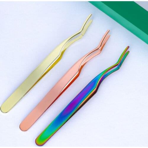 Eyelashes Extension Applicator Stainless Steel False Eyelash Applicator Remover Nipper Tweezer Clip Makeup Tool