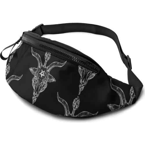 Baphomet Waist Bag Fitness Unisex Waist Pack Polyester Print Bag