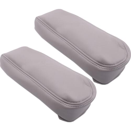Beler Flint Gray 2pcs Microfiber Leather Seat Armrest Cover Fit for Ford F250 F350 Excursion Lariat 1999-2004 2005 2006 2007