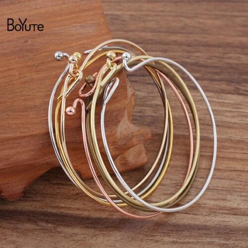 BoYuTe (20 Pieces/Lot) 64*1.4MM Metal Brass Simple Bracelet Handmade Materials Diy Jewelry Accessories Wholesale