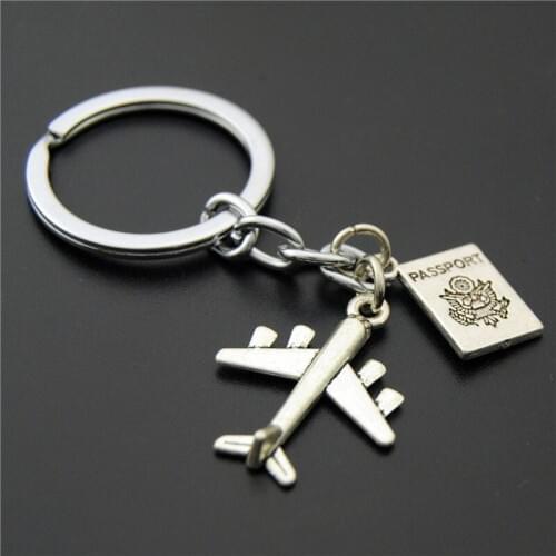 Earth Airplane Alloy Keychain No Matter Where Travel Keyring Friendship Jewelry Handmade Gift