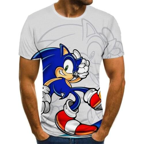 2021 Spring Sonic Boys T Shirt Fashion 3D Print Kids T Shirt For Boy sonic Short Sleeve Baby Girls T Shirt Childrens Clothes